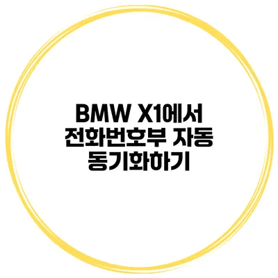 BMW X1에서 전화번호부 자동 동기화하기
