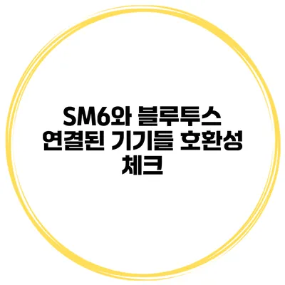 SM6와 블루투스 연결된 기기들 호환성 체크