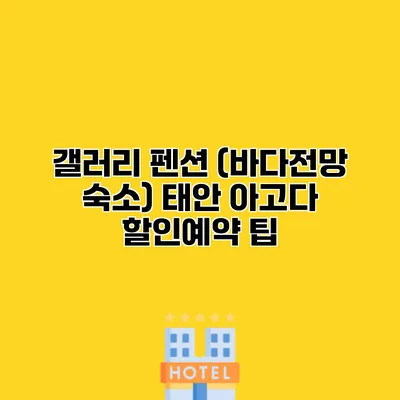 갤러리 펜션 (바다전망 숙소) 태안 아고다 할인예약 팁