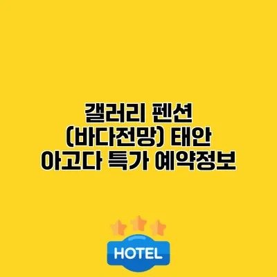 갤러리 펜션 (바다전망) 태안 아고다 특가 예약정보