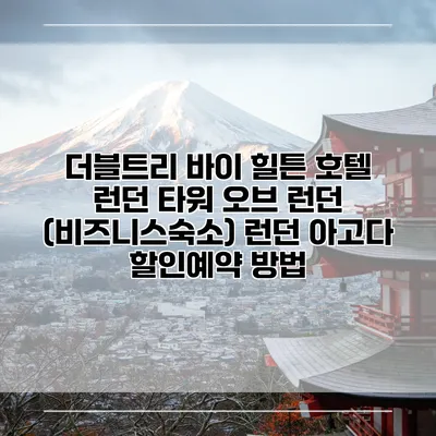 더블트리 바이 힐튼 호텔 런던 타워 오브 런던 (비즈니스숙소) 런던 아고다 할인예약 방법