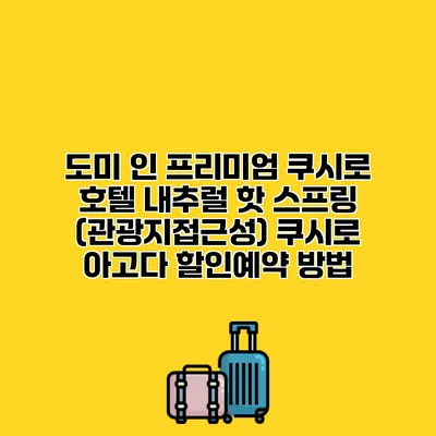 도미 인 프리미엄 쿠시로 호텔 내추럴 핫 스프링 (관광지접근성) 쿠시로 아고다 할인예약 방법