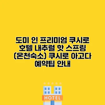 도미 인 프리미엄 쿠시로 호텔 내추럴 핫 스프링 (온천숙소) 쿠시로 아고다 예약팁 안내