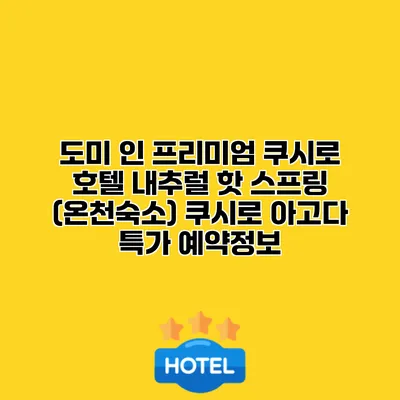 도미 인 프리미엄 쿠시로 호텔 내추럴 핫 스프링 (온천숙소) 쿠시로 아고다 특가 예약정보