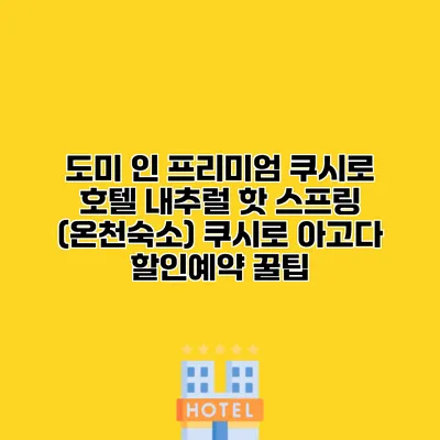 도미 인 프리미엄 쿠시로 호텔 내추럴 핫 스프링 (온천숙소) 쿠시로 아고다 할인예약 꿀팁