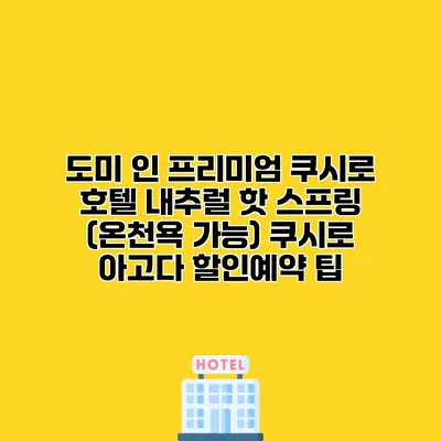 도미 인 프리미엄 쿠시로 호텔 내추럴 핫 스프링 (온천욕 가능) 쿠시로 아고다 할인예약 팁