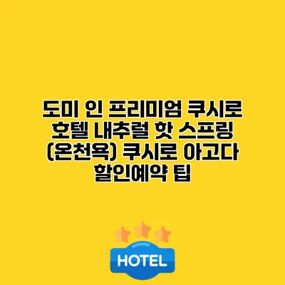 도미 인 프리미엄 쿠시로 호텔 내추럴 핫 스프링 (온천욕) 쿠시로 아고다 할인예약 팁