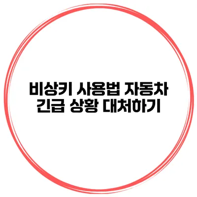 비상키 사용법 자동차 긴급 상황 대처하기