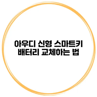 아우디 신형 스마트키 배터리 교체하는 법