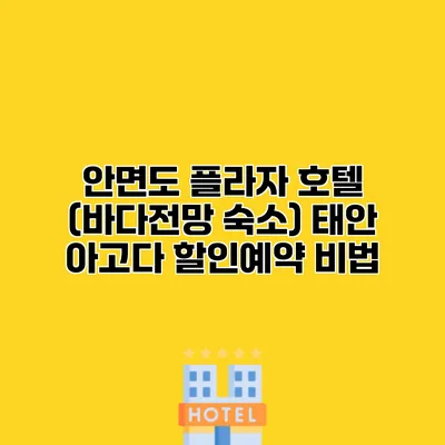 안면도 플라자 호텔 (바다전망 숙소) 태안 아고다 할인예약 비법