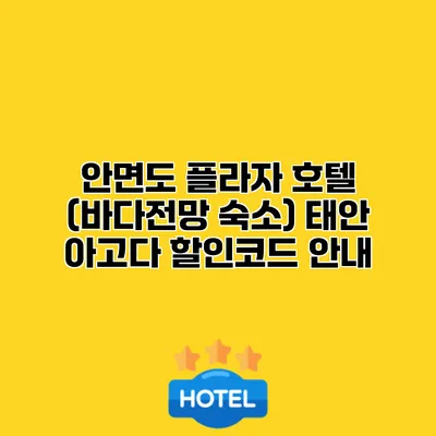 안면도 플라자 호텔 (바다전망 숙소) 태안 아고다 할인코드 안내