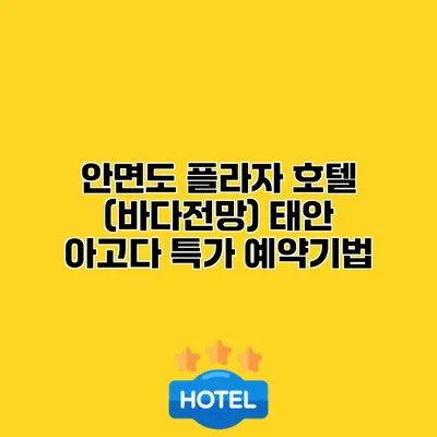 안면도 플라자 호텔 (바다전망) 태안 아고다 특가 예약기법