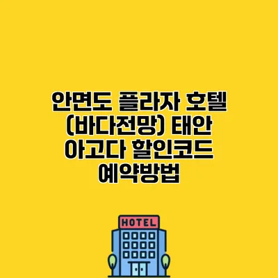 안면도 플라자 호텔 (바다전망) 태안 아고다 할인코드 예약방법