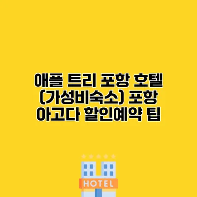 애플 트리 포항 호텔 (가성비숙소) 포항 아고다 할인예약 팁