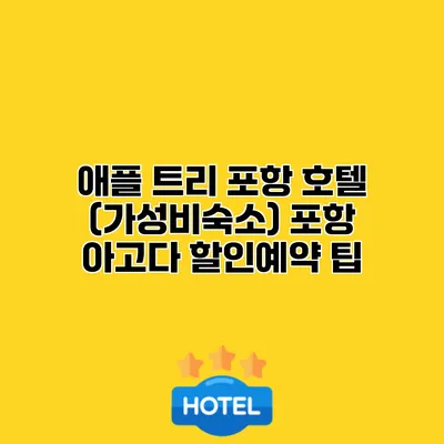 애플 트리 포항 호텔 (가성비숙소) 포항 아고다 할인예약 팁