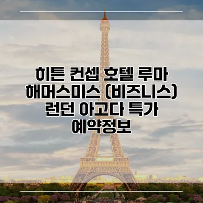 히튼 컨셉 호텔 루마 해머스미스 (비즈니스) 런던 아고다 특가 예약정보