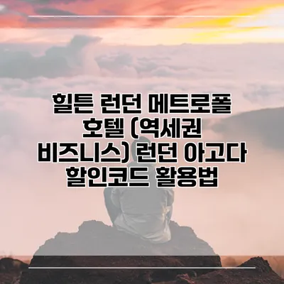 힐튼 런던 메트로폴 호텔 (역세권 비즈니스) 런던 아고다 할인코드 활용법